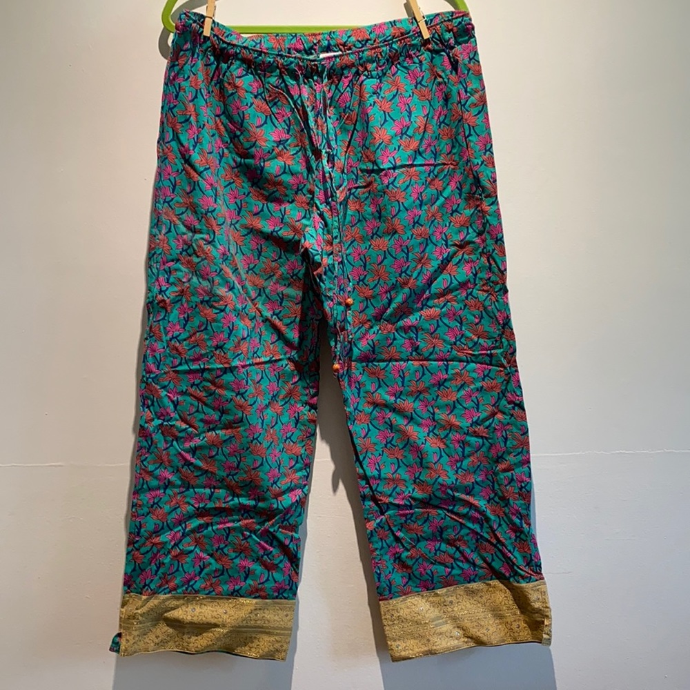 Women’s cotton pajama pants, made in India.